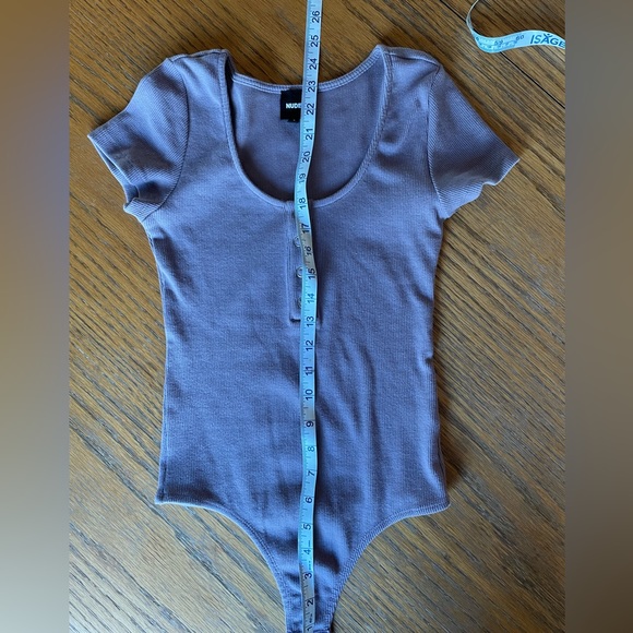 Nude Short Sleeve Body Suit Ribbed Size Small - Picture 4 of 8